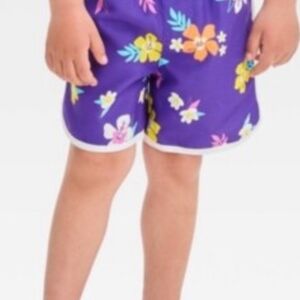 Cat & Jack Toddler Baby Boys Flora Swim Shorts Purple 12M